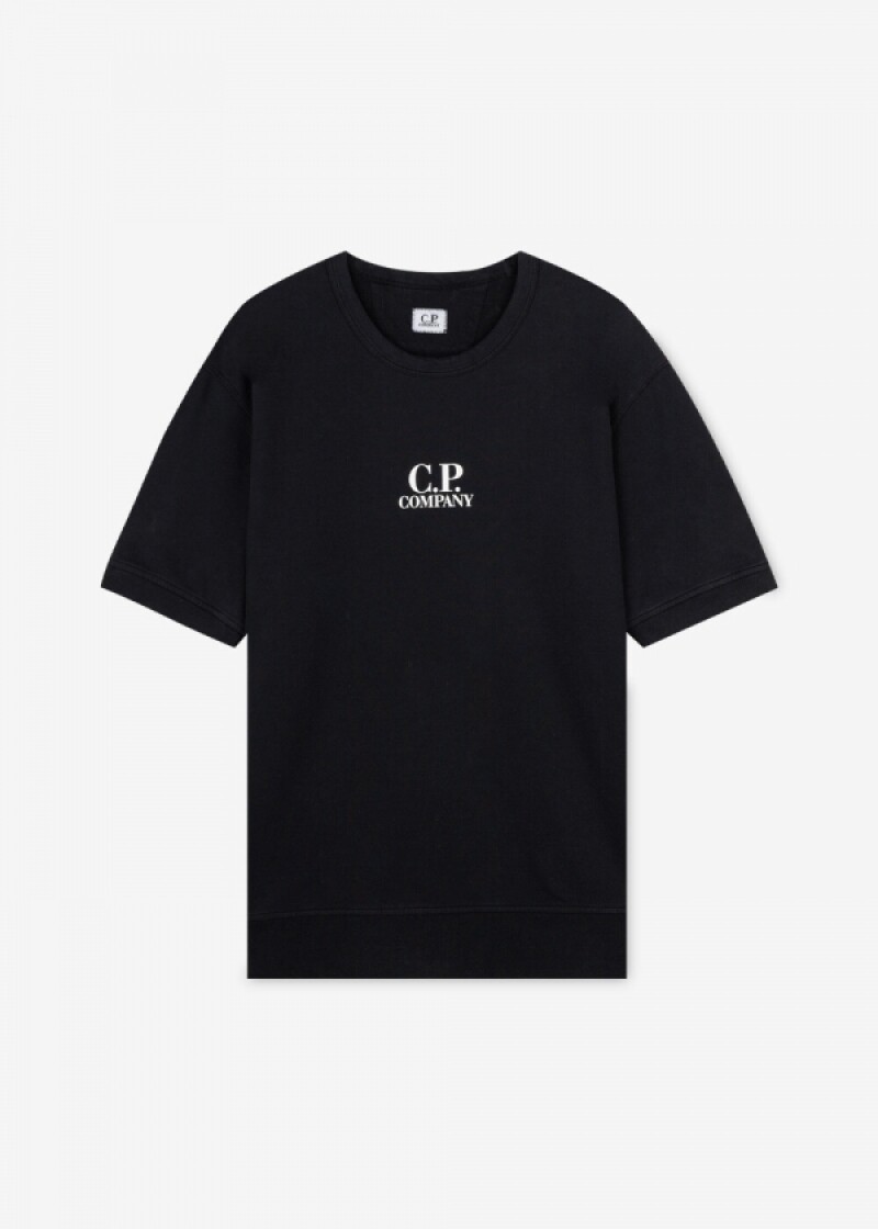 CP컴퍼니 남성 로고 프린팅 블랙 반팔티 14CMSS183A 002246G 999