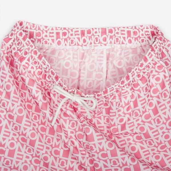 꼬르소밀라노,몽클레어 여성 로고 프린트 화이트/핑크 반바지 2B00014 596S8 F40
