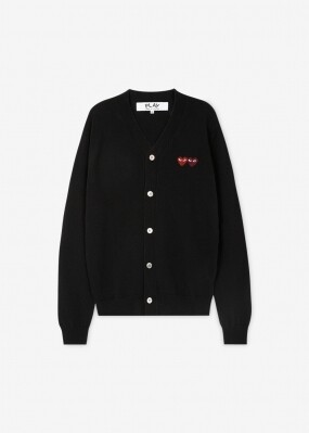 꼼데가르송 남성 더블 하트 와펜 블랙 가디건 AZ N058 051 1