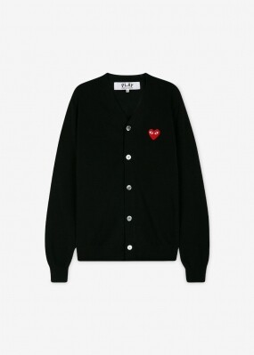 꼼데가르송 공용 하트 와펜 블랙 가디건 AX N007 051 1