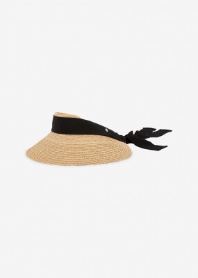헬렌카민스키 여성 사비나 라피아 내추럴/블랙 바이저햇 HAT51251 NATURAL BLACK