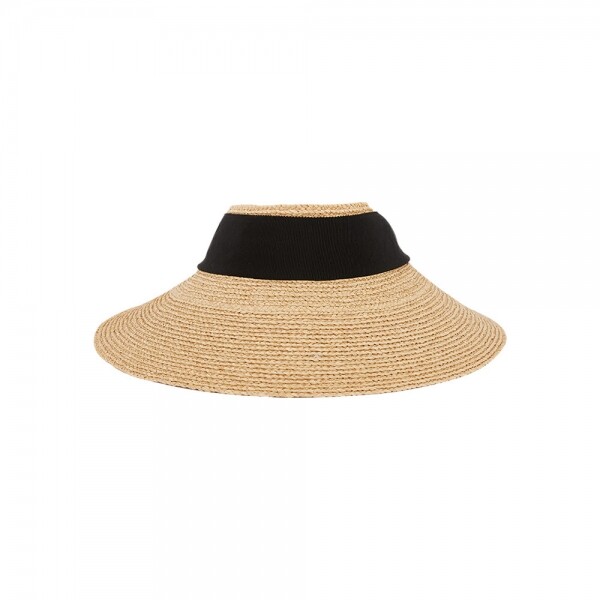 꼬르소밀라노,헬렌카민스키 여성 사비나 라피아 내추럴/블랙 바이저햇 HAT51251 NATURAL BLACK