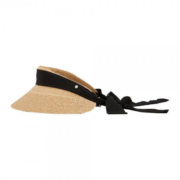 꼬르소밀라노,헬렌카민스키 여성 사비나 라피아 내추럴/블랙 바이저햇 HAT51251 NATURAL BLACK