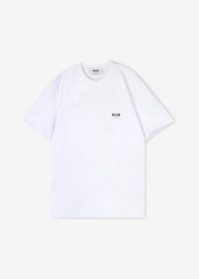 스크래치_MSGM 남성 크루넥 화이트 반팔티 3040MM163 217098 01(187696)