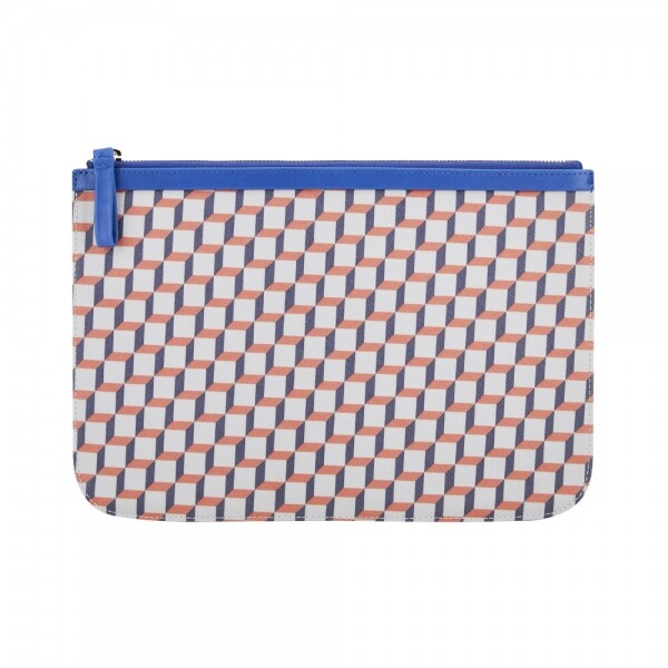 꼬르소밀라노,피에르하디 공용 큐브 블루 오렌지 클러치백 POUCH L MULTI BLUE