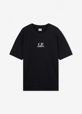 CP컴퍼니 남성 로고 프린팅 블랙 반팔티 14CMSS183A 002246G 999