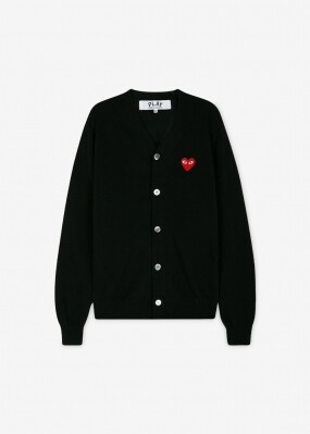 꼼데가르송 공용 하트 와펜 블랙 가디건 AX N008 051 1