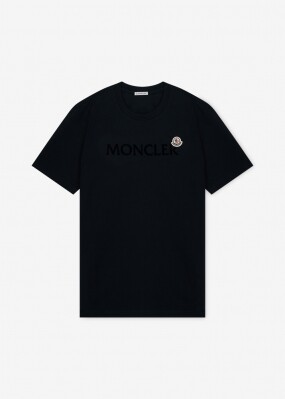 몽클레어 남성 플록 로고 네이비 반팔티 8C00036 8390T 778